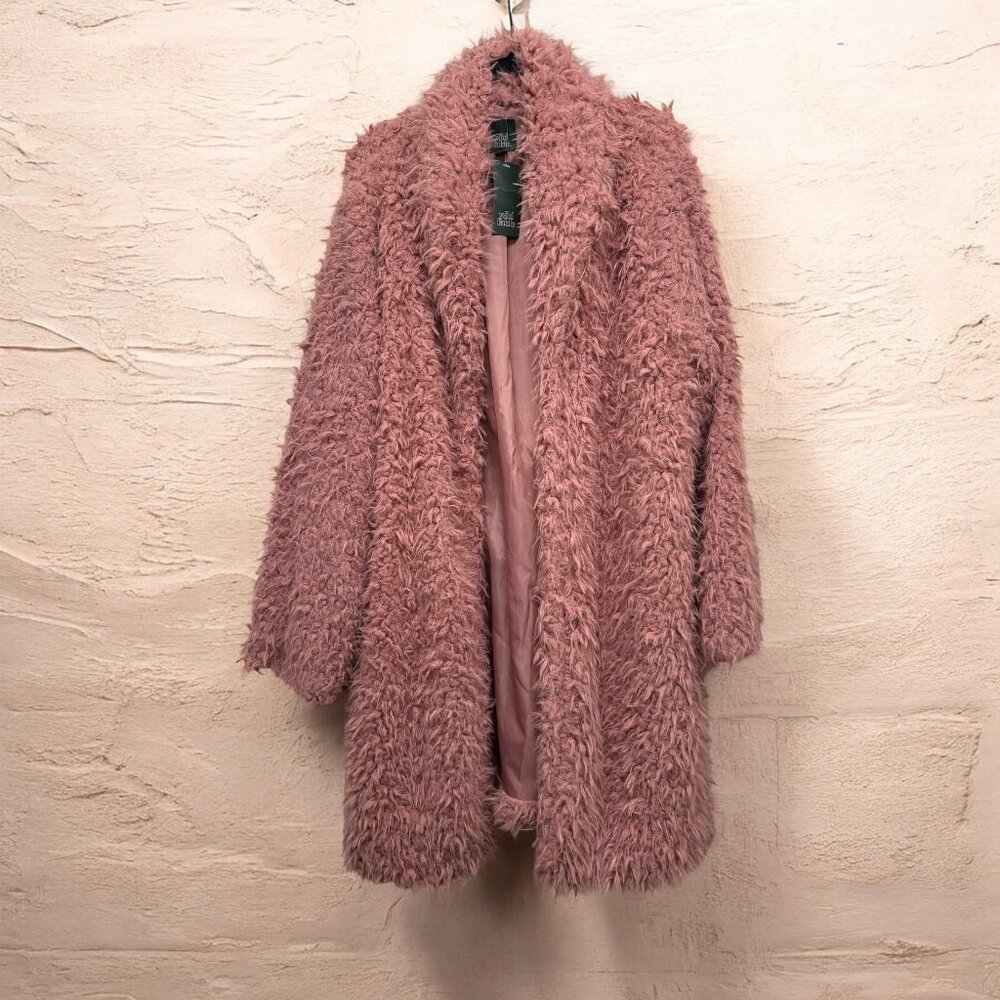 NWT Wild Fable Blush Pink Faux Fur Coat XXL – Oversized Cozy Jacket - Picture 5 of 9